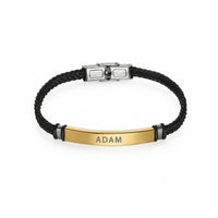 Engraved Leather ID Bracelet