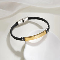 Engraved Leather ID Bracelet
