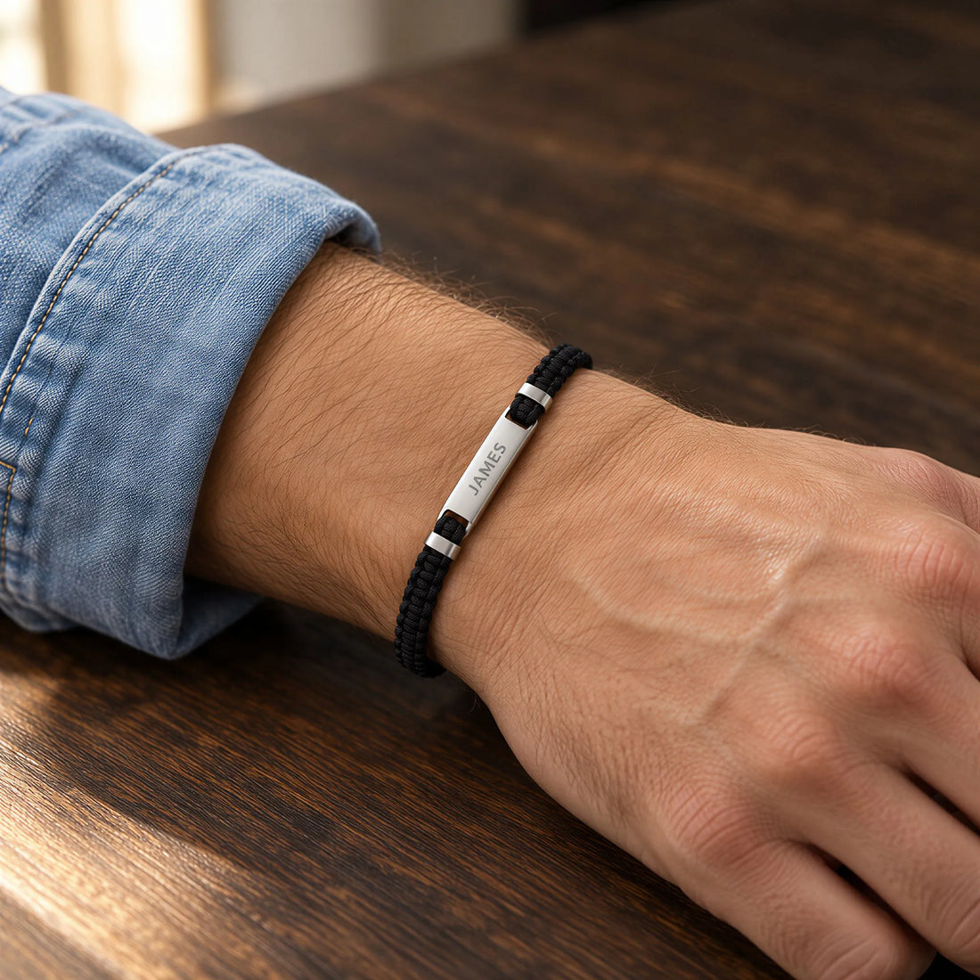 Engraved Rope ID Bracelet