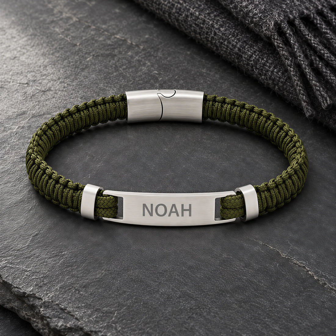 Engraved Rope ID Bracelet
