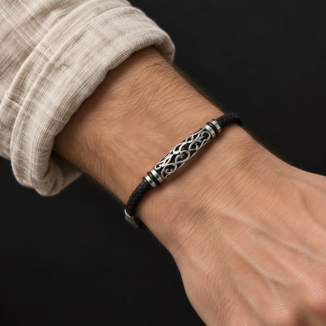 Filigree Leather Bracelet