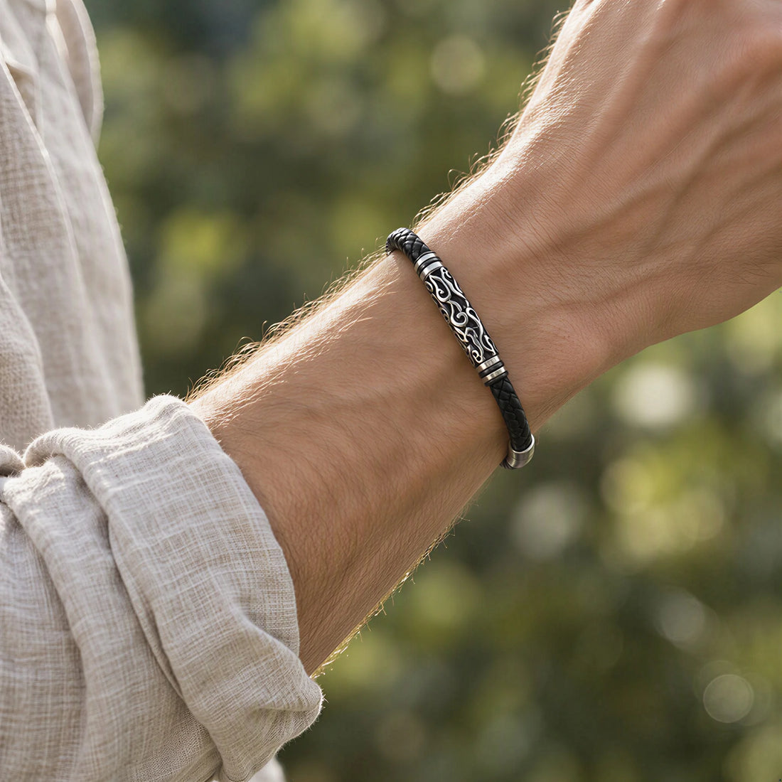 Filigree Leather Bracelet