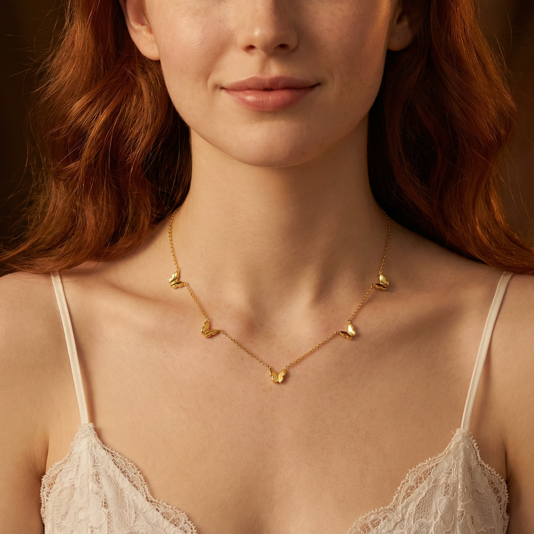 Multi Butterfly Station Necklace