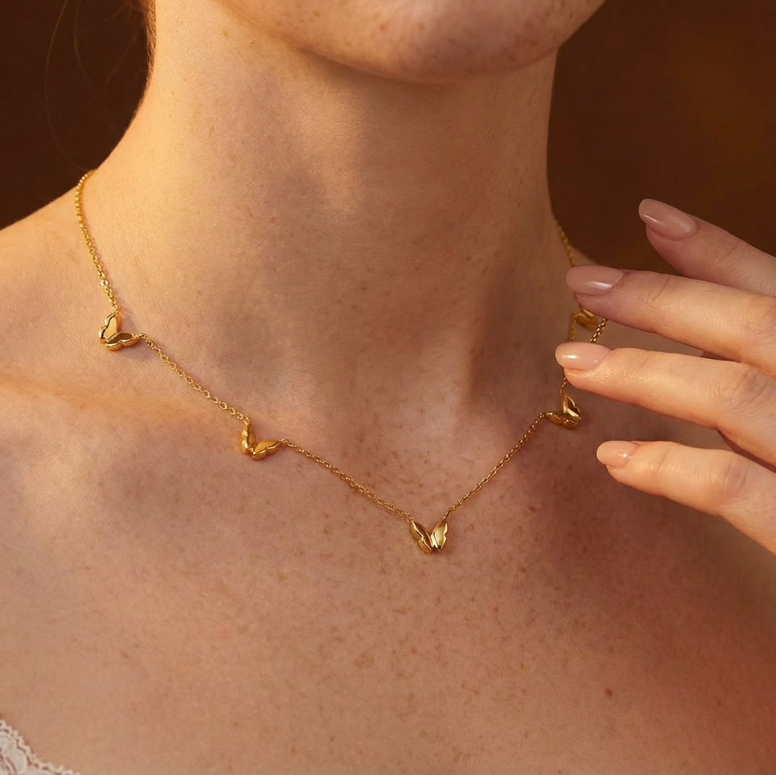 Multi Butterfly Station Necklace