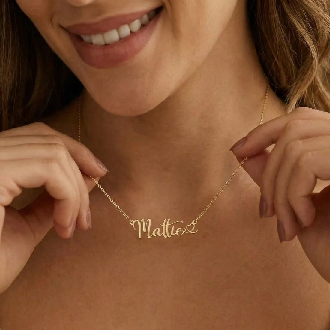 Personalised Name Necklace with Heart