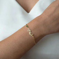 Personalised Birthflower Bracelet With Birthstone