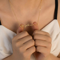 Horizontal Birth Flower Name Necklace