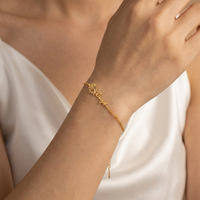 Personalised Birth Flower Name Bracelet