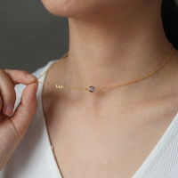 Birthstone Initial Necklace