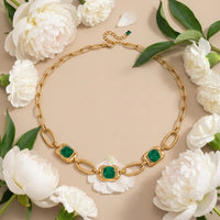 Green Zircon Paperclip Necklace
