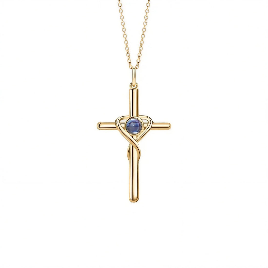 Heart Cross Projection Necklace