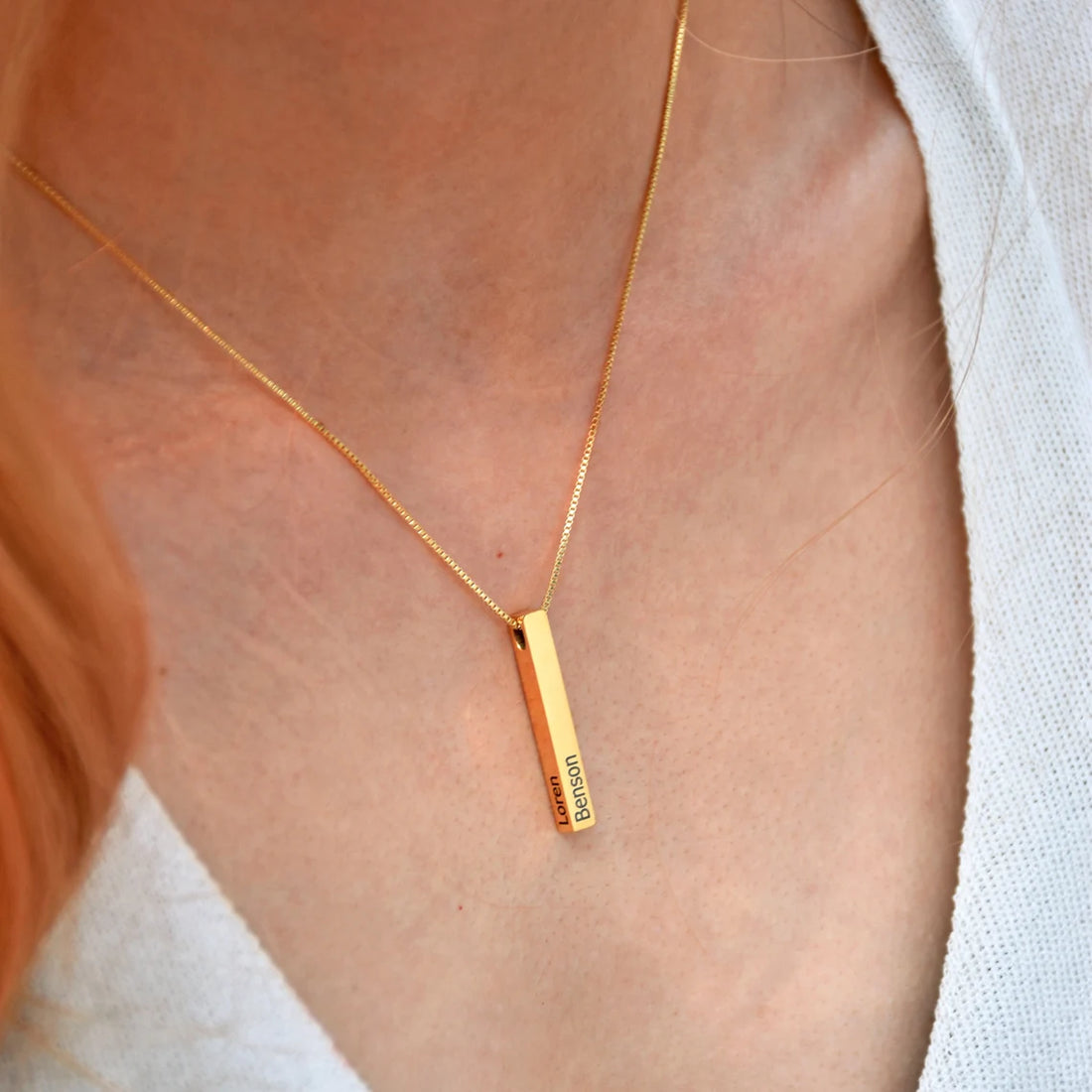 Personalised 3D Bar Necklace