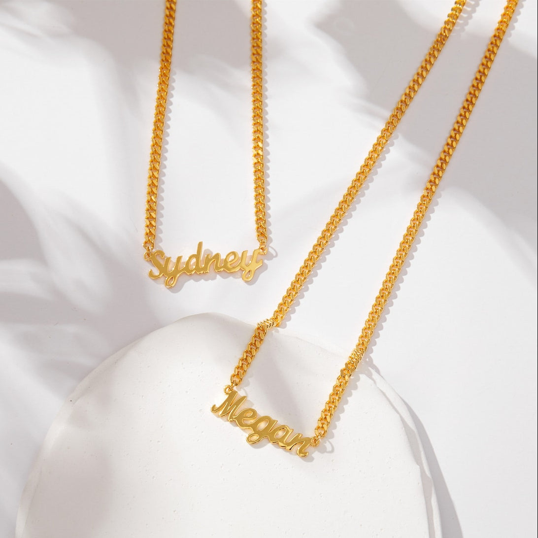 Personalised Name Necklace with Curb Chain