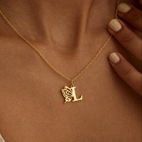 Personalised Butterfly Initial Necklace