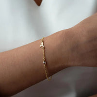 Birthstone Initial Bracelet
