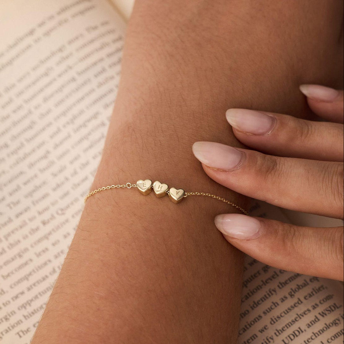 Initial Tiny Heart Charm Bracelet