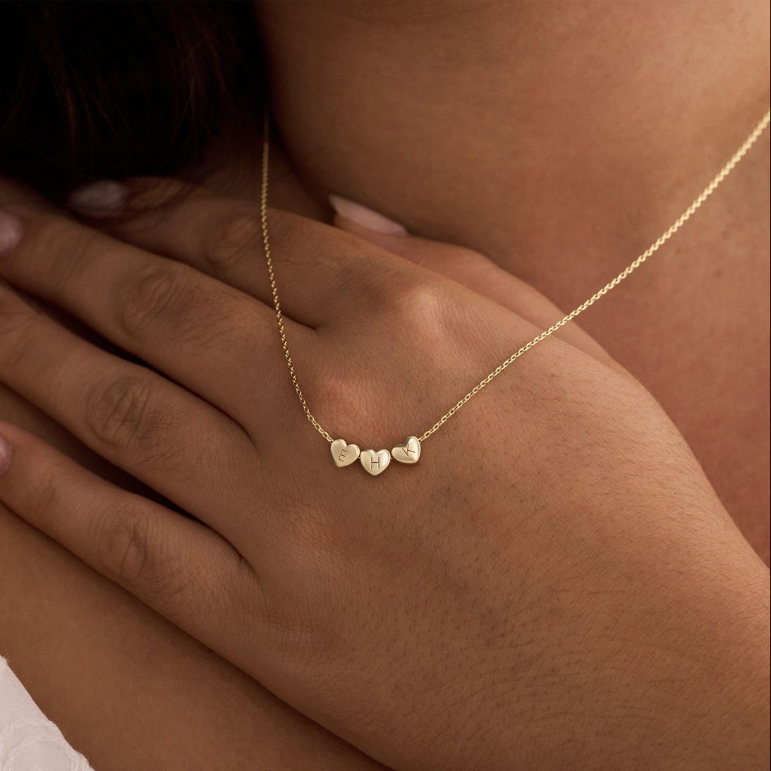 Initial Tiny Heart Charm Necklace