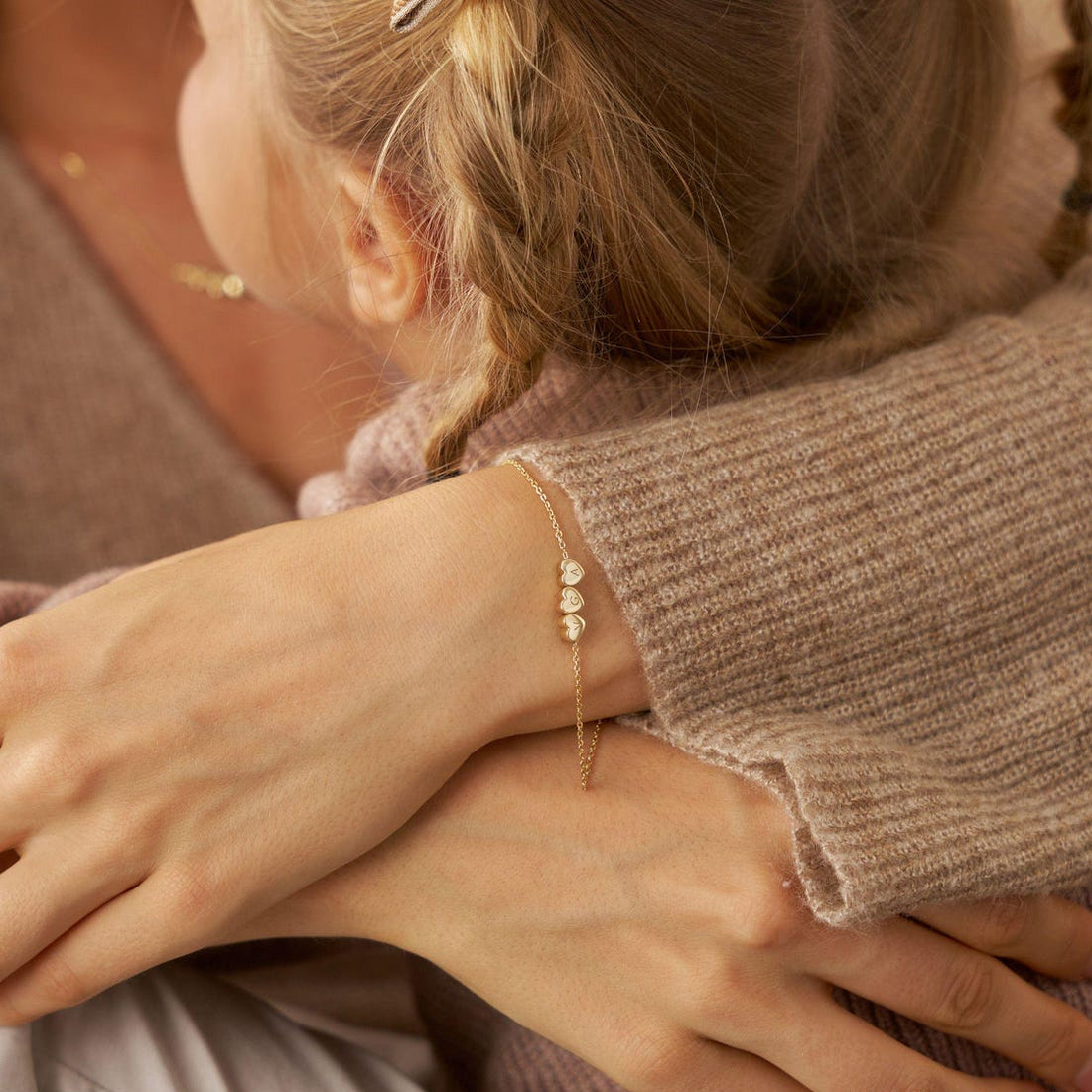 Initial Tiny Heart Charm Bracelet
