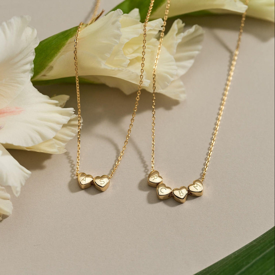 Initial Tiny Heart Charm Necklace