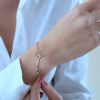 Personalised Birthflower Bracelet With Birthstone