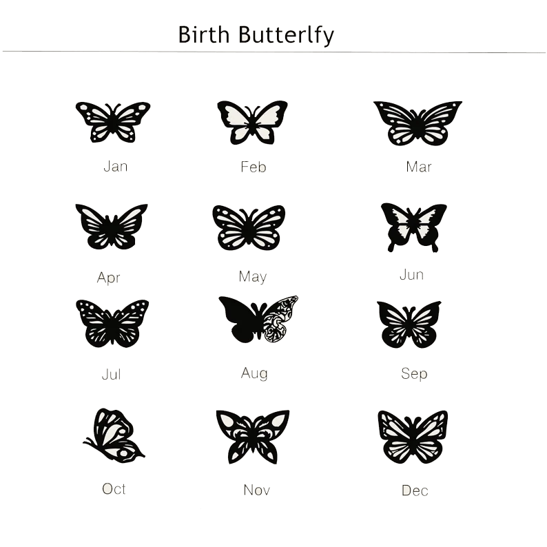 Birth Butterfly Name Necklace