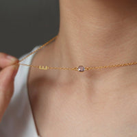 Birthstone Initial Necklace