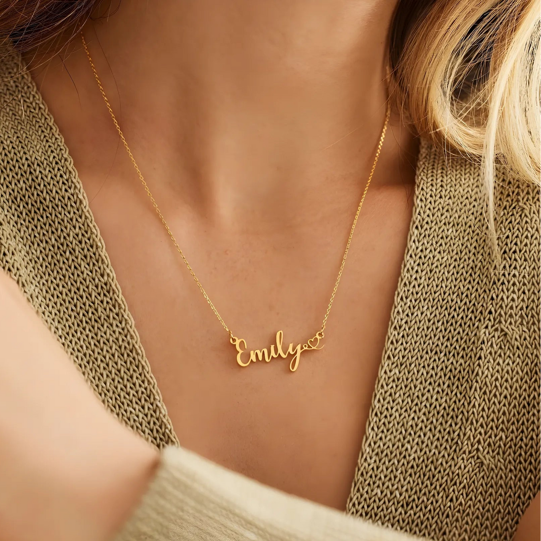 Personalised Name Necklace with Heart