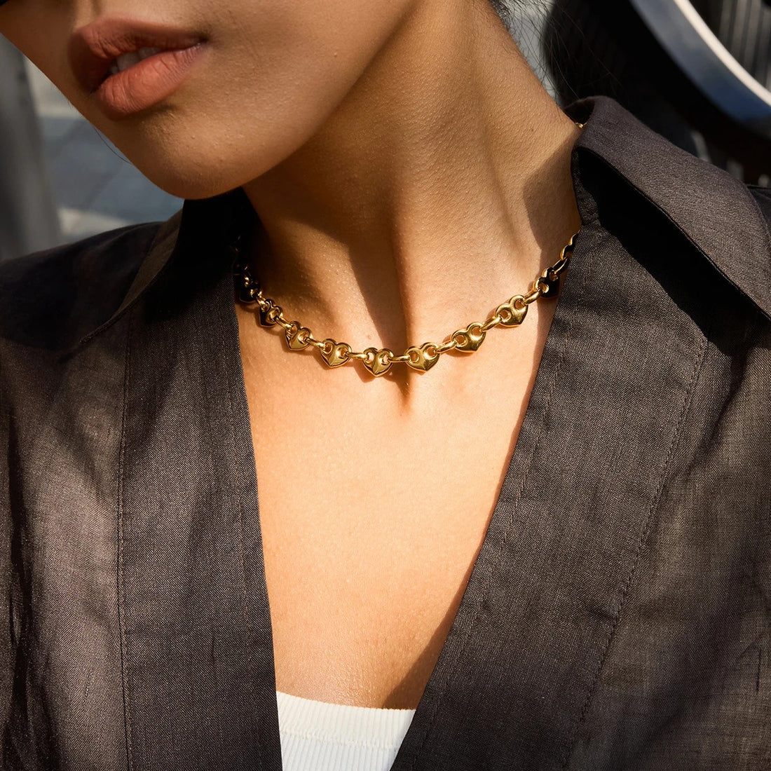 Heart-Shaped Buckle Necklace