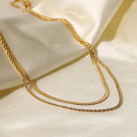 Flat Snake Chain Layer Necklace