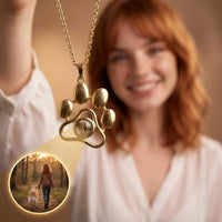 Paw Print Photo Necklace