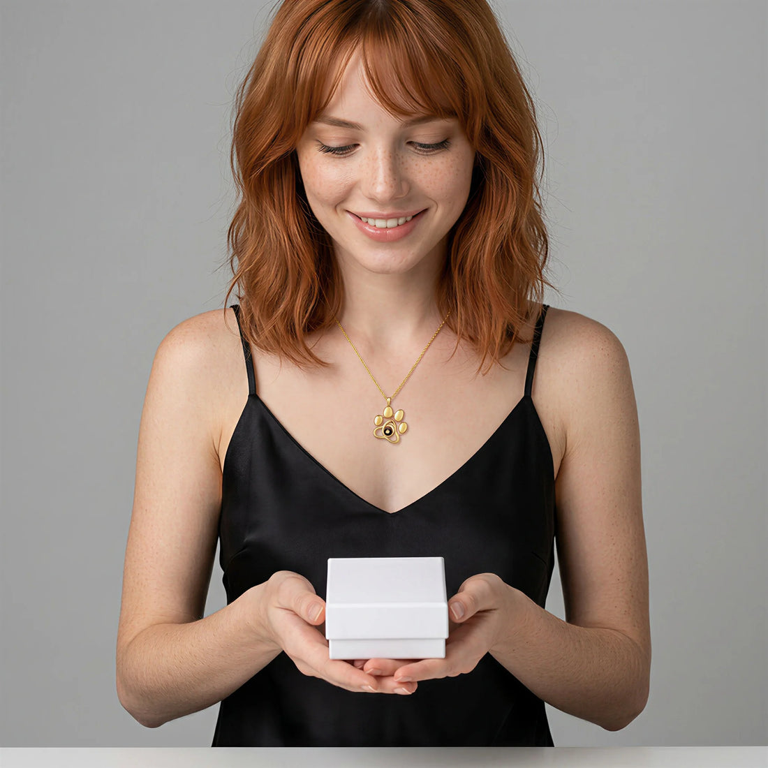 Paw Print Photo Necklace