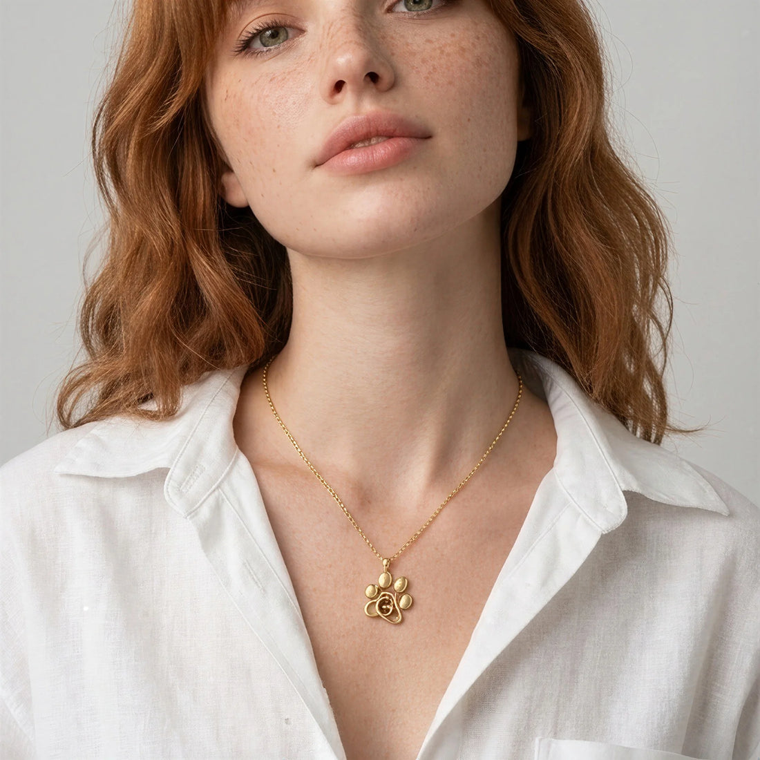 Paw Print Photo Necklace