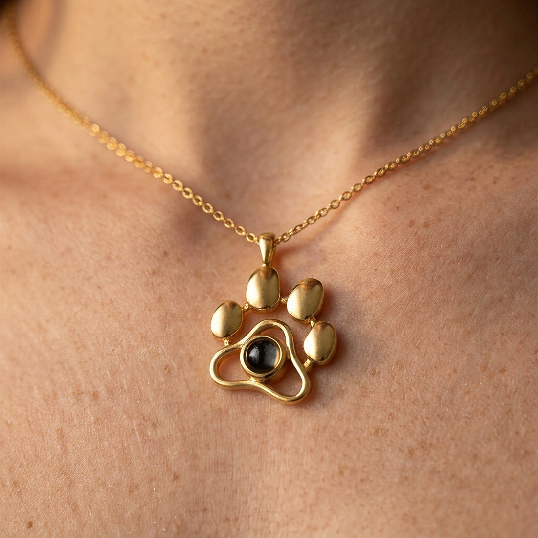 Paw Print Photo Necklace