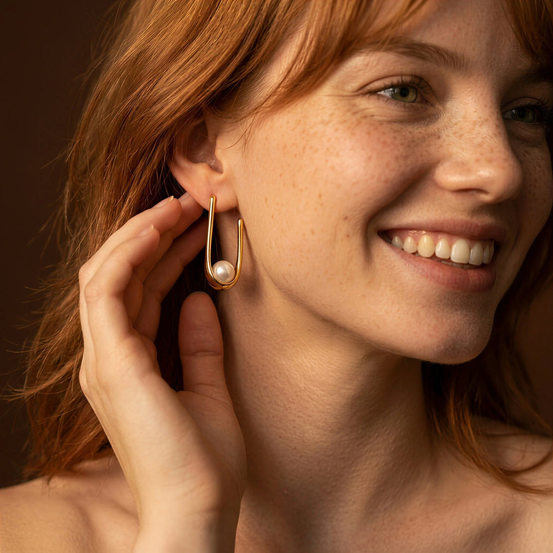 Pearl Huggie Earrings