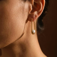 Pearl Huggie Earrings