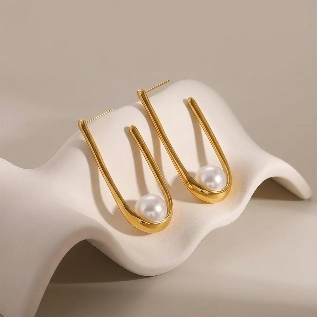 Pearl Huggie Earrings