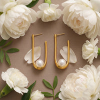 Pearl Huggie Earrings