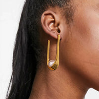 Pearl Huggie Earrings