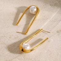 Pearl Huggie Earrings