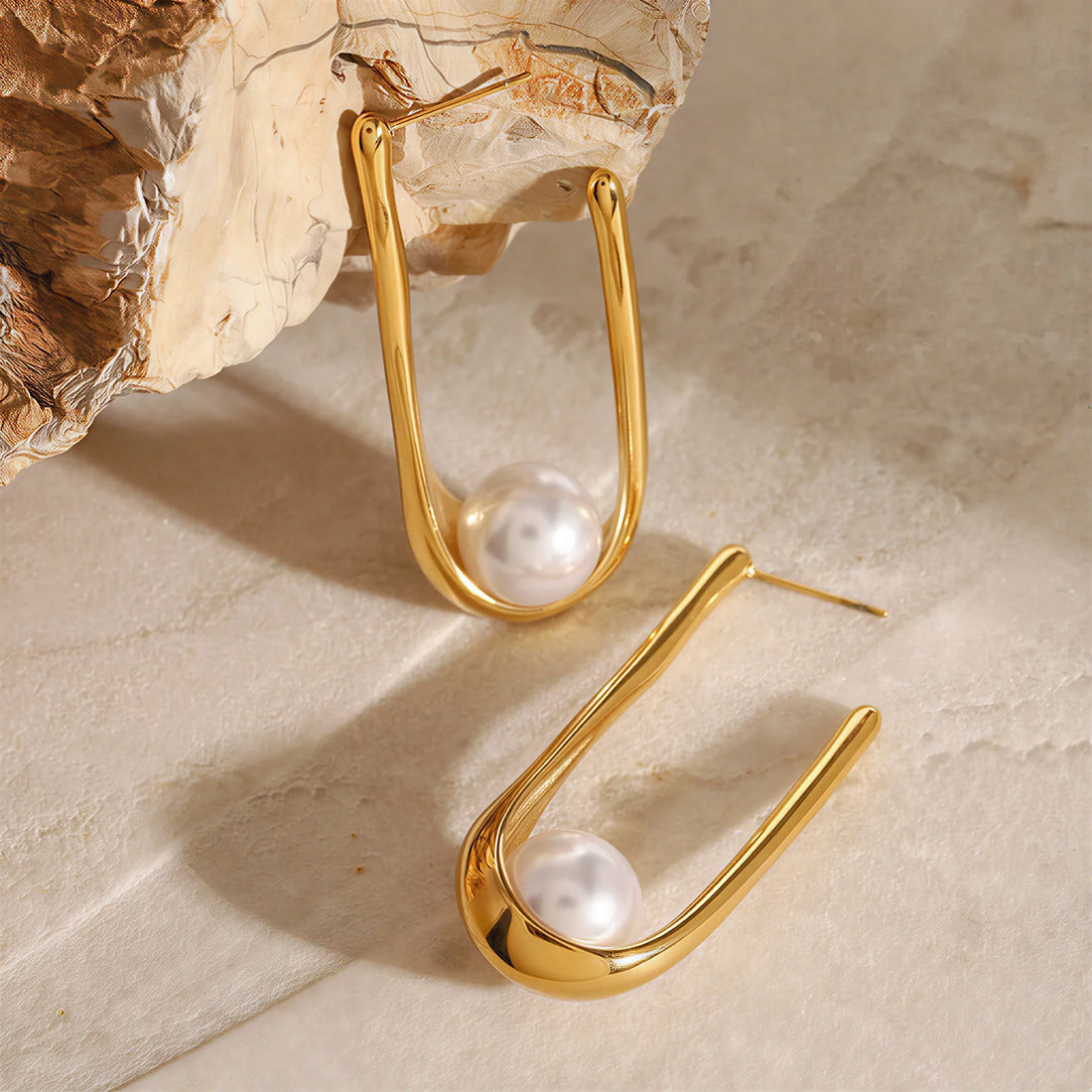 Pearl Huggie Earrings