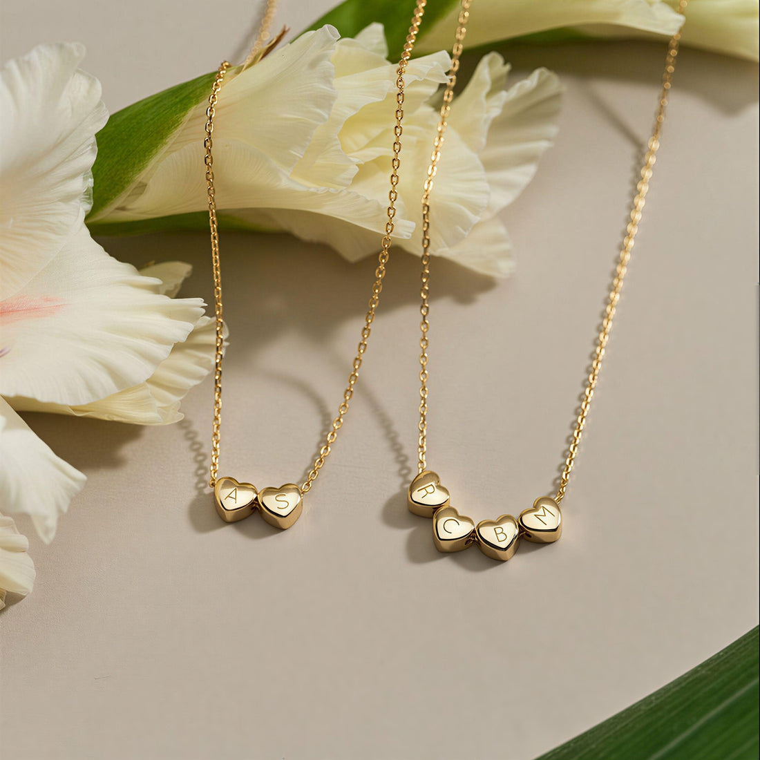 Initial Tiny Heart Charm Necklace