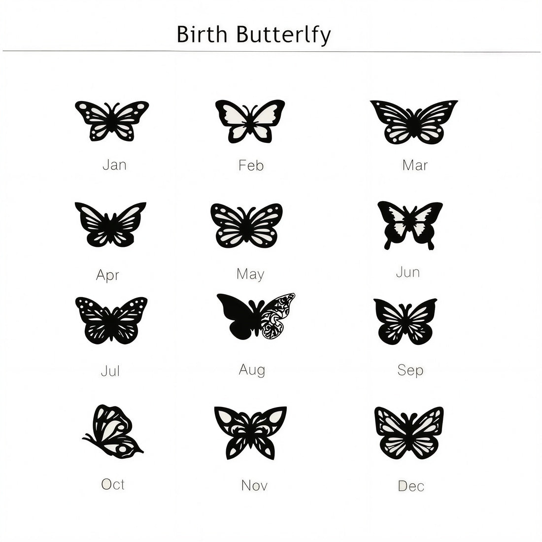Birth Butterfly Name Necklace