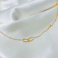 Double Paperclip Pendant Necklace