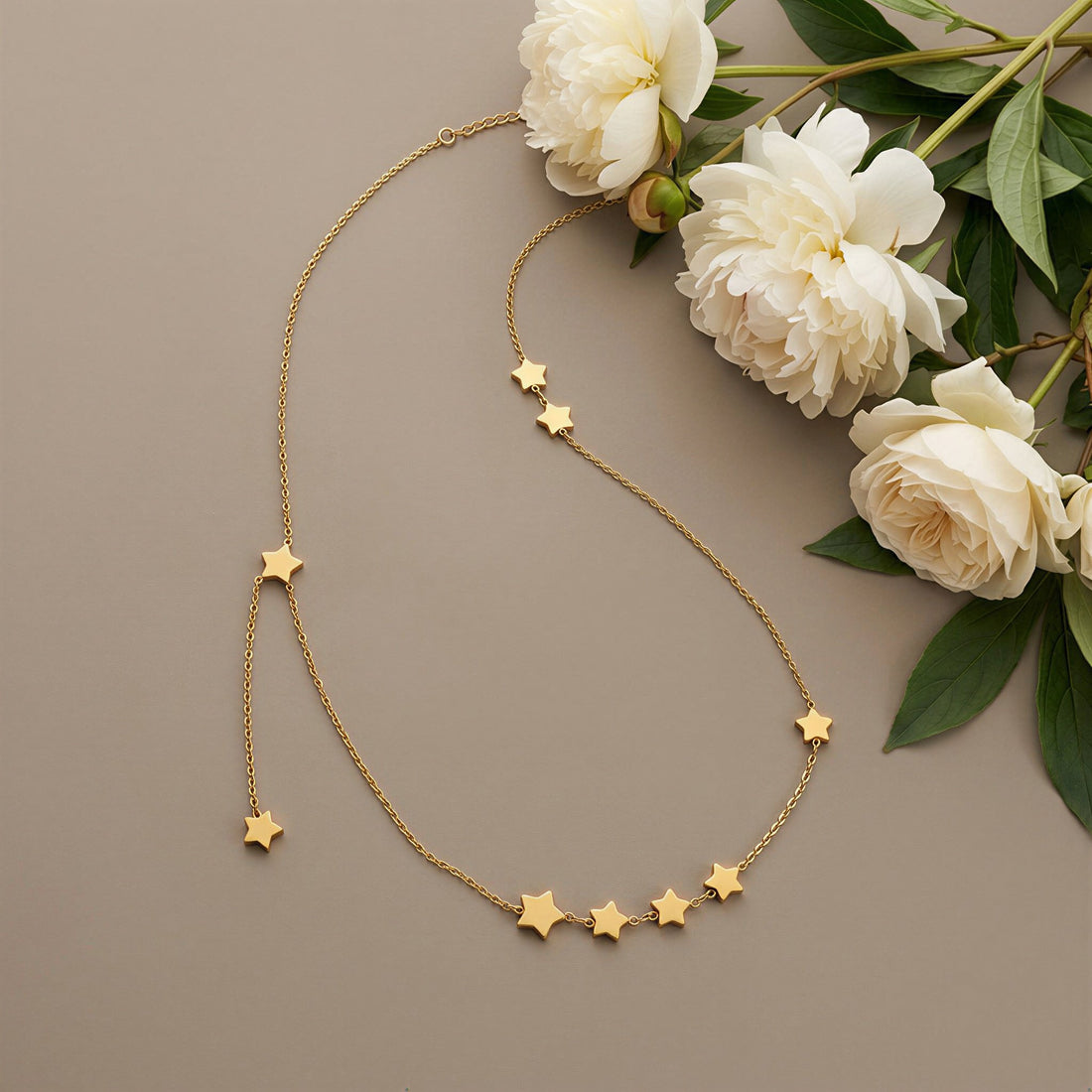 Star Station Chain Necklace with Star Tassel