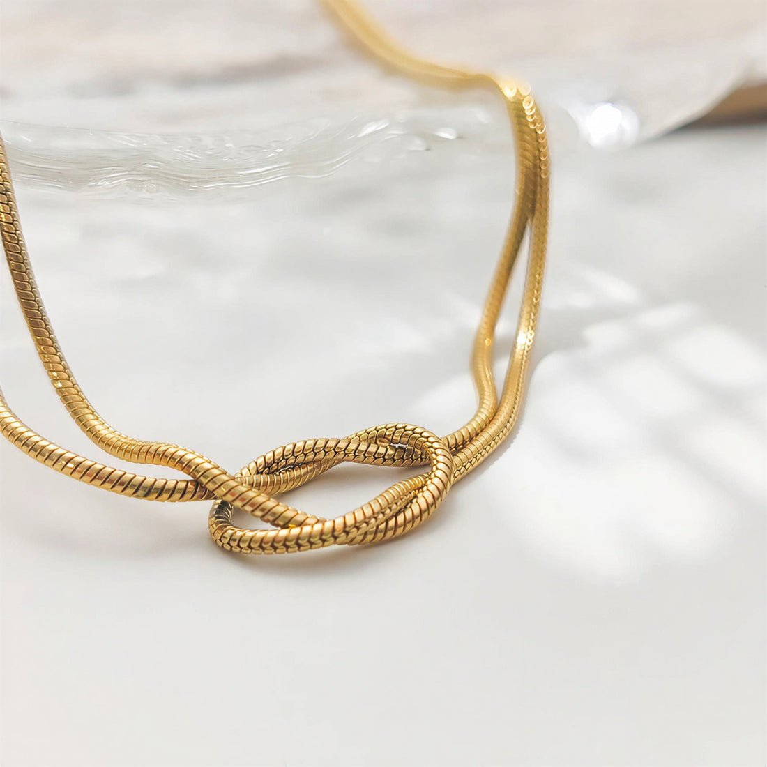 Knotted Round Snake Chain Necklace