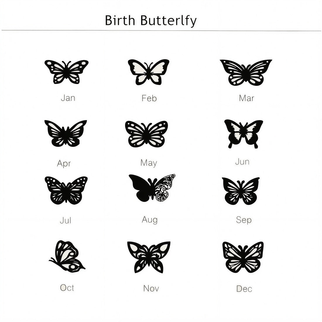 Dainty Birth Butterfly Name Necklace