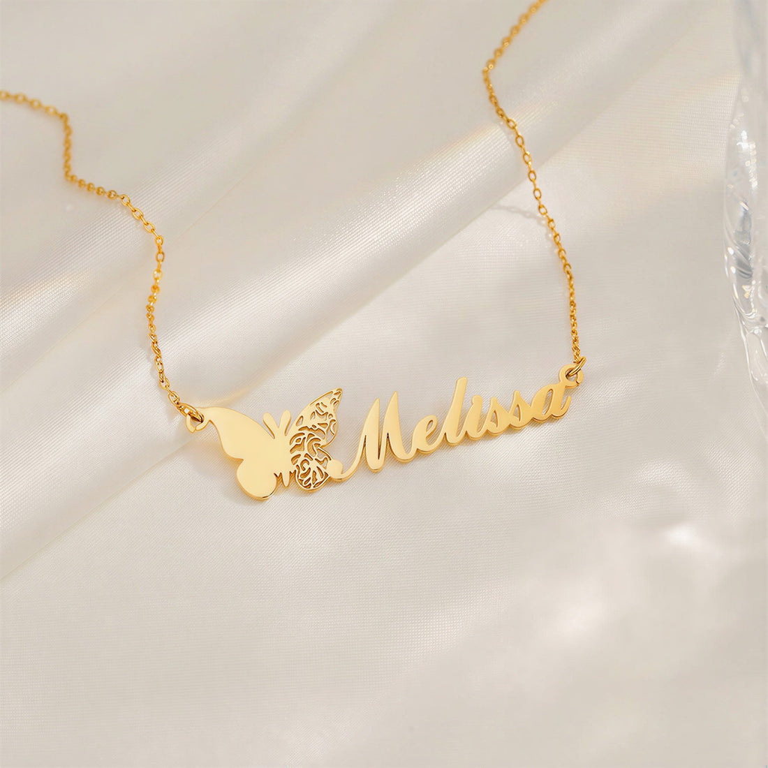Birth Butterfly Name Necklace