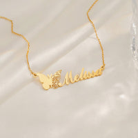 Birth Butterfly Name Necklace