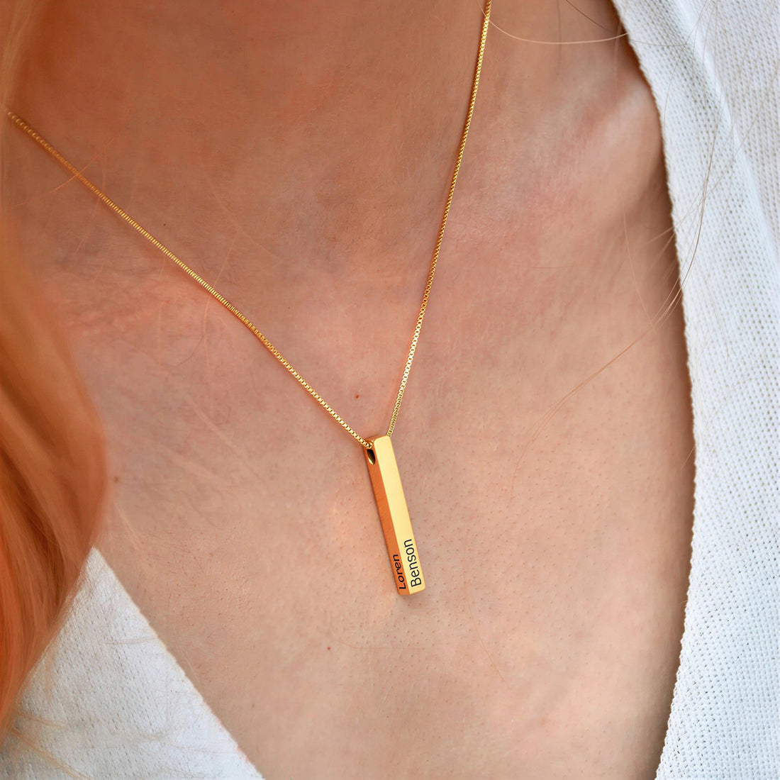 Personalised 3D Bar Necklace