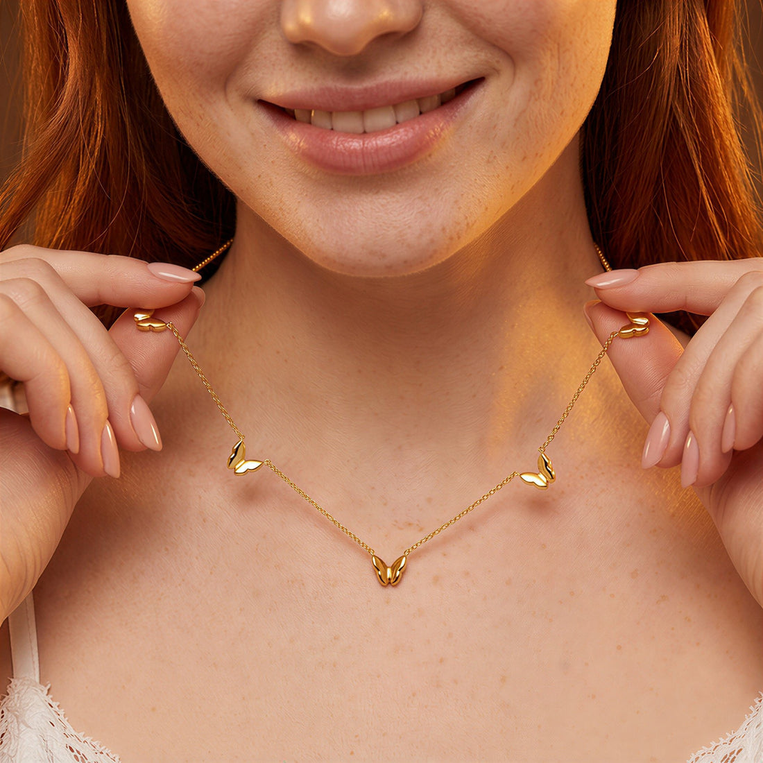 Multi Butterfly Station Necklace